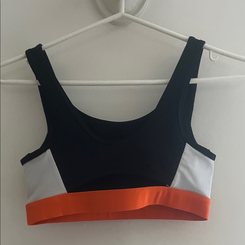 Nike Black and Orange Logo Sports Bra - Picture 2 of 3